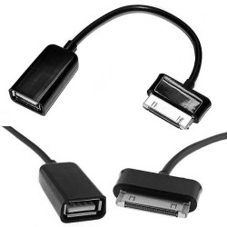 Καλώδιο OTG USB Α Θηλυκό σε Samsung 30pin Αρσενικό 15cm για Galaxy Tab Black