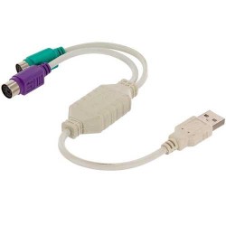 Μετατροπέας USB 2.0 Type Α Αρσενικό σε 2x PS2 Θηλυκά Connector Adapter Converter