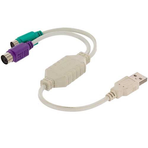 Μετατροπέας USB 2.0 Type Α Αρσενικό σε 2x PS2 Θηλυκά Connector Adapter Converter