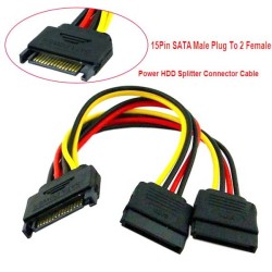 Μετατροπέας Τροφοδοσίας Sata Αρσενικό 15pin σε 2 Sata θηλυκά ρεύματος 20cm