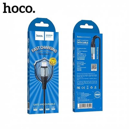 Hoco Premium USB X38 Lightning Fast Charging Data Cable Μαύρο 1m για iPhone