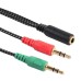 Μετατροπέας ήχου από TRRS handsfree 3.5mm θηλυκό σε 2x TRS headset αρσενικά βύσματα Μετατροπέας ήχου από TRRS handsfree 3.5mm θηλυκό σε 2x TRS headset αρσενικά βύσματα