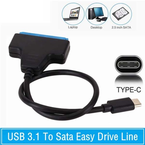 Καλώδιο SATA III 22pin σε USB-C για σύνδεση SSD HDD δίσκων 2.5 ιντσών